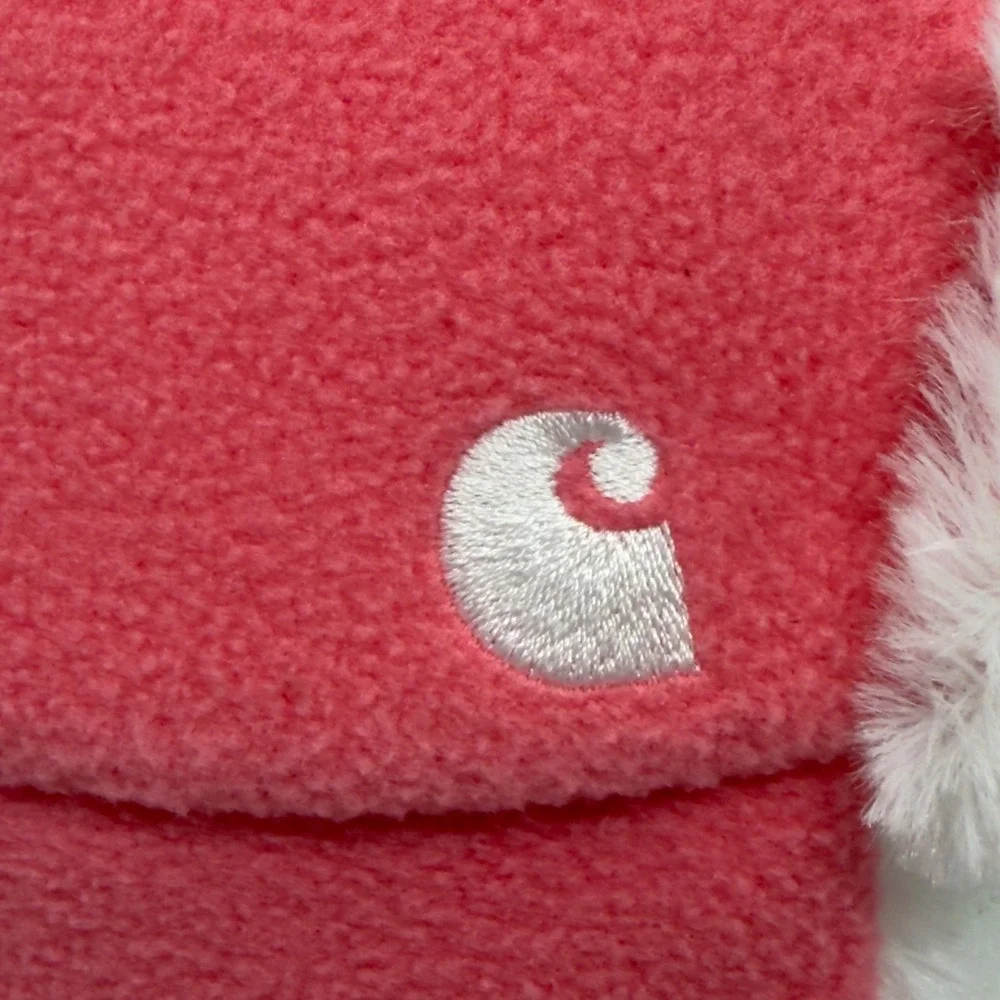 Carhartt Infant / Toddler Trapper Hat‎ Pink Fleece Faux Fur Lined Warm Ear Flap